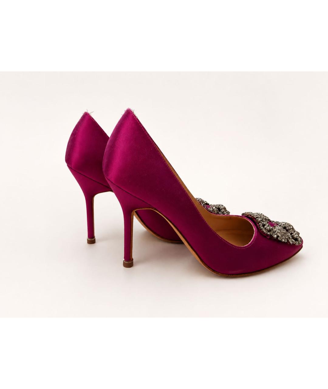 MANOLO BLAHNIK Фуксия текстильные туфли, фото 3