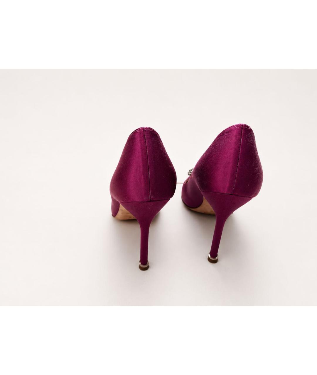 MANOLO BLAHNIK Фуксия текстильные туфли, фото 6