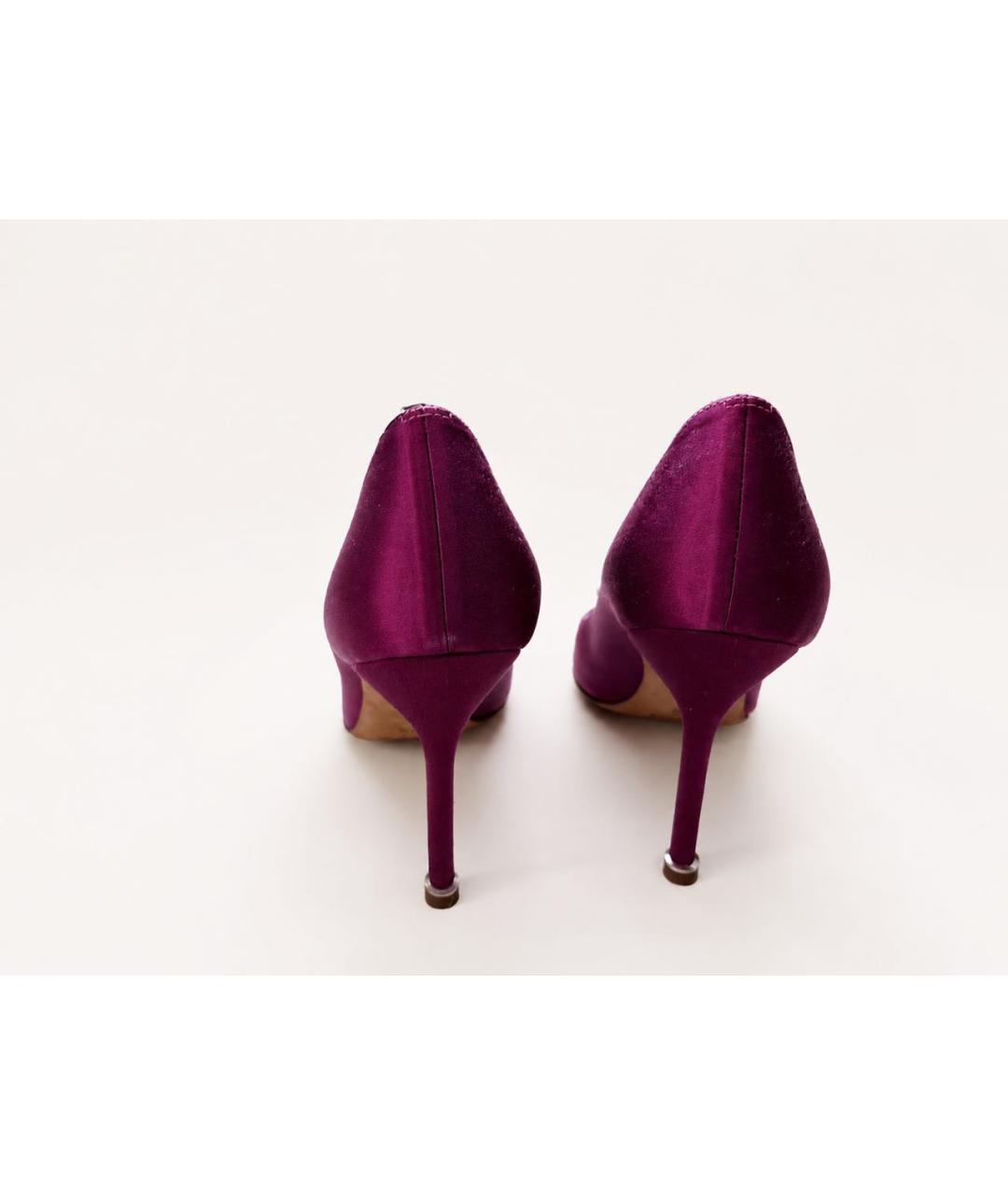 MANOLO BLAHNIK Фуксия текстильные туфли, фото 5