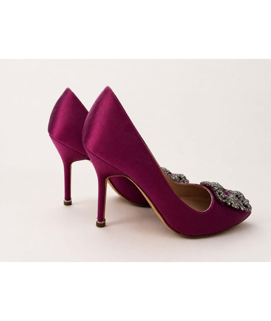 MANOLO BLAHNIK Фуксия текстильные туфли, фото 4
