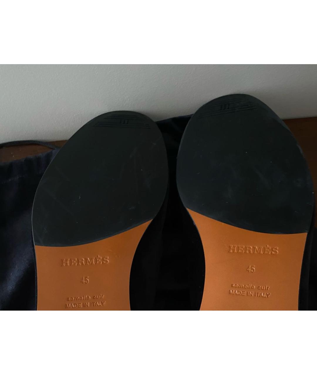 HERMES Черные лоферы, фото 8