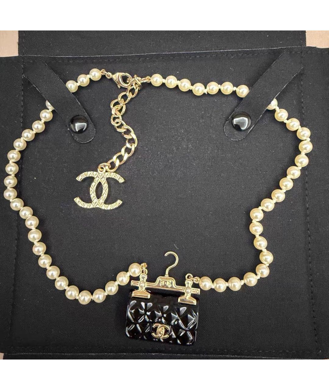 CHANEL Черное колье, фото 6