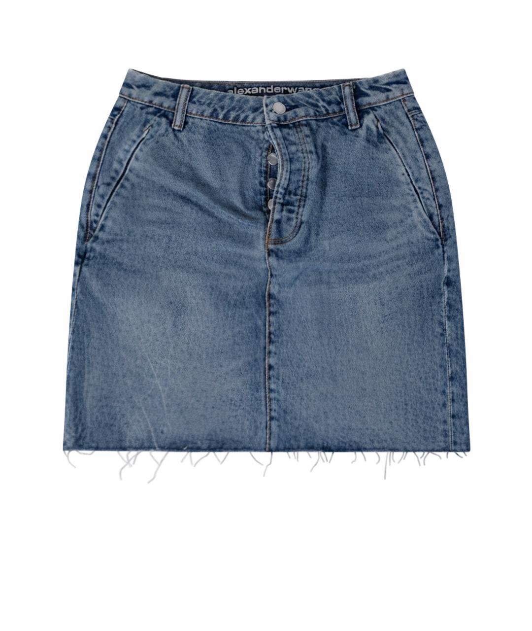 ALEXANDER WANG Голубая деним юбка мини, фото 1