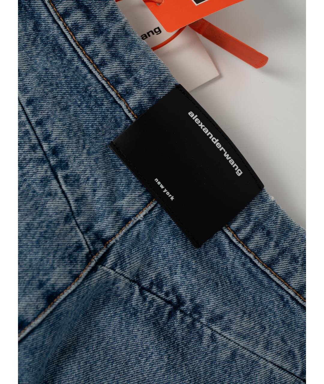 ALEXANDER WANG Голубая деним юбка мини, фото 5