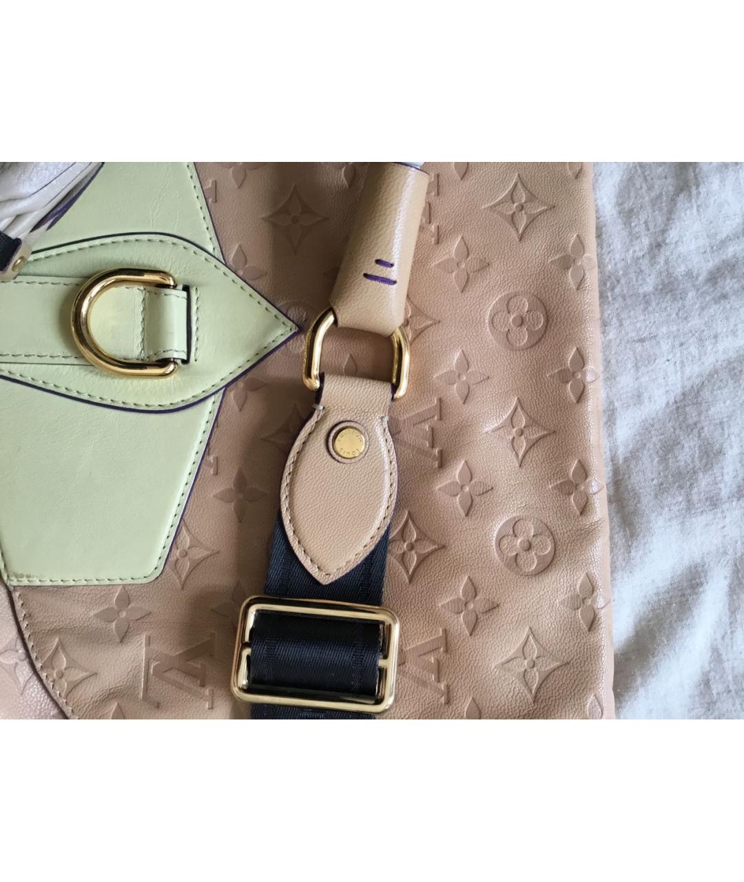 LOUIS VUITTON Бежевая кожаная сумка через плечо, фото 7