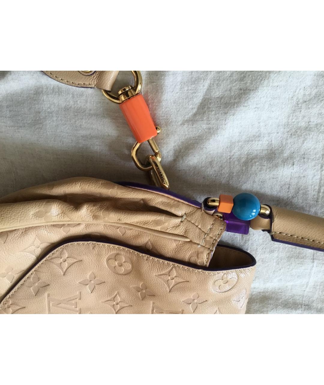 LOUIS VUITTON Бежевая кожаная сумка через плечо, фото 5