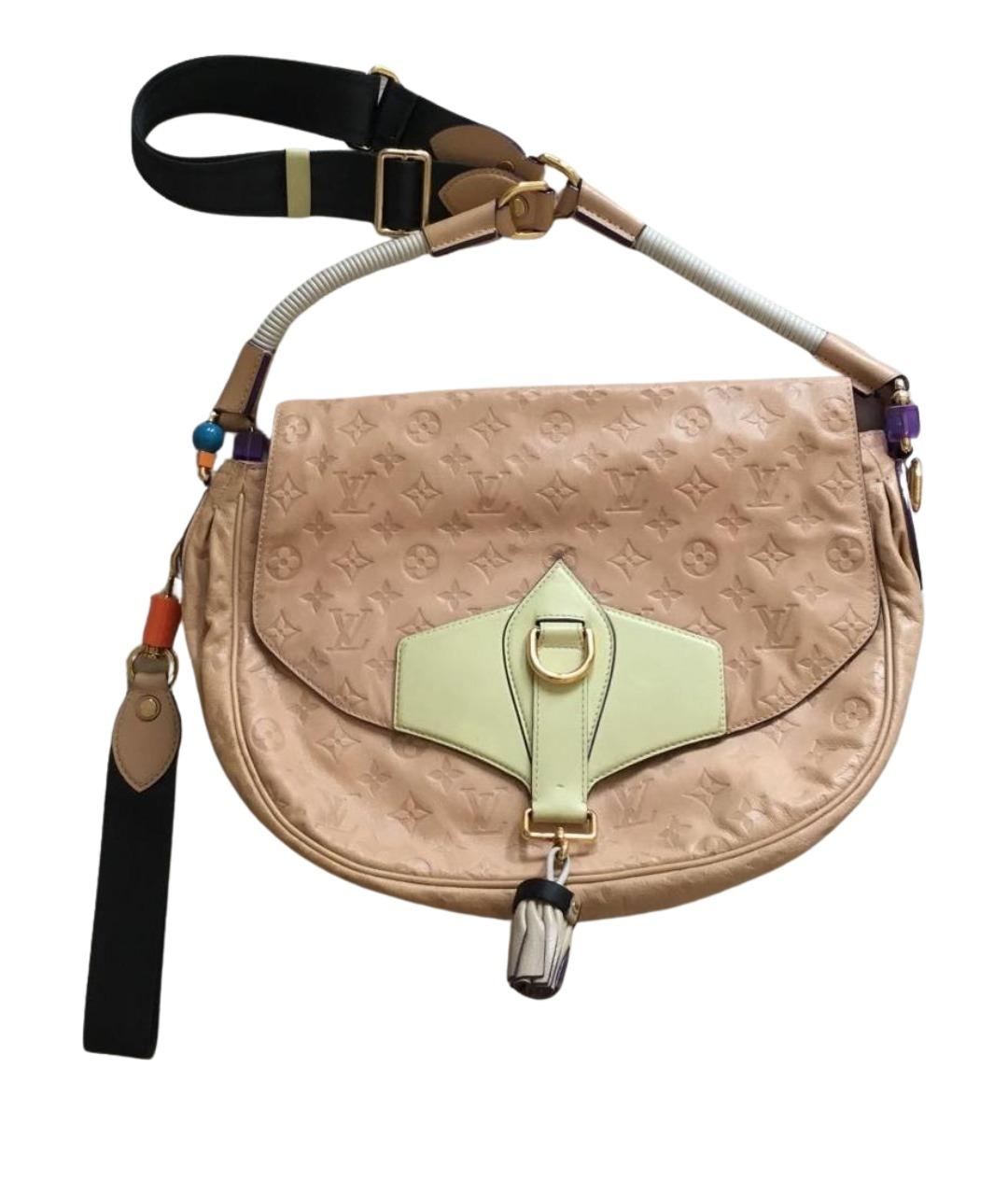 LOUIS VUITTON Бежевая кожаная сумка через плечо, фото 1