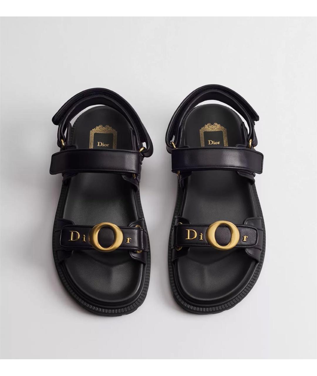 CHRISTIAN DIOR Черные кожаные сандалии, фото 2