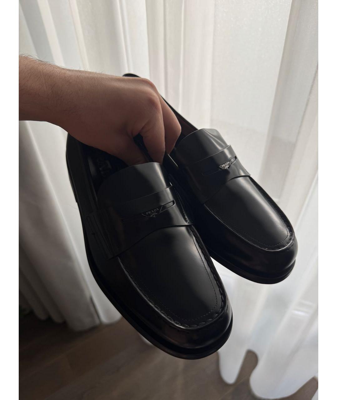 PRADA Черные кожаные лоферы, фото 3