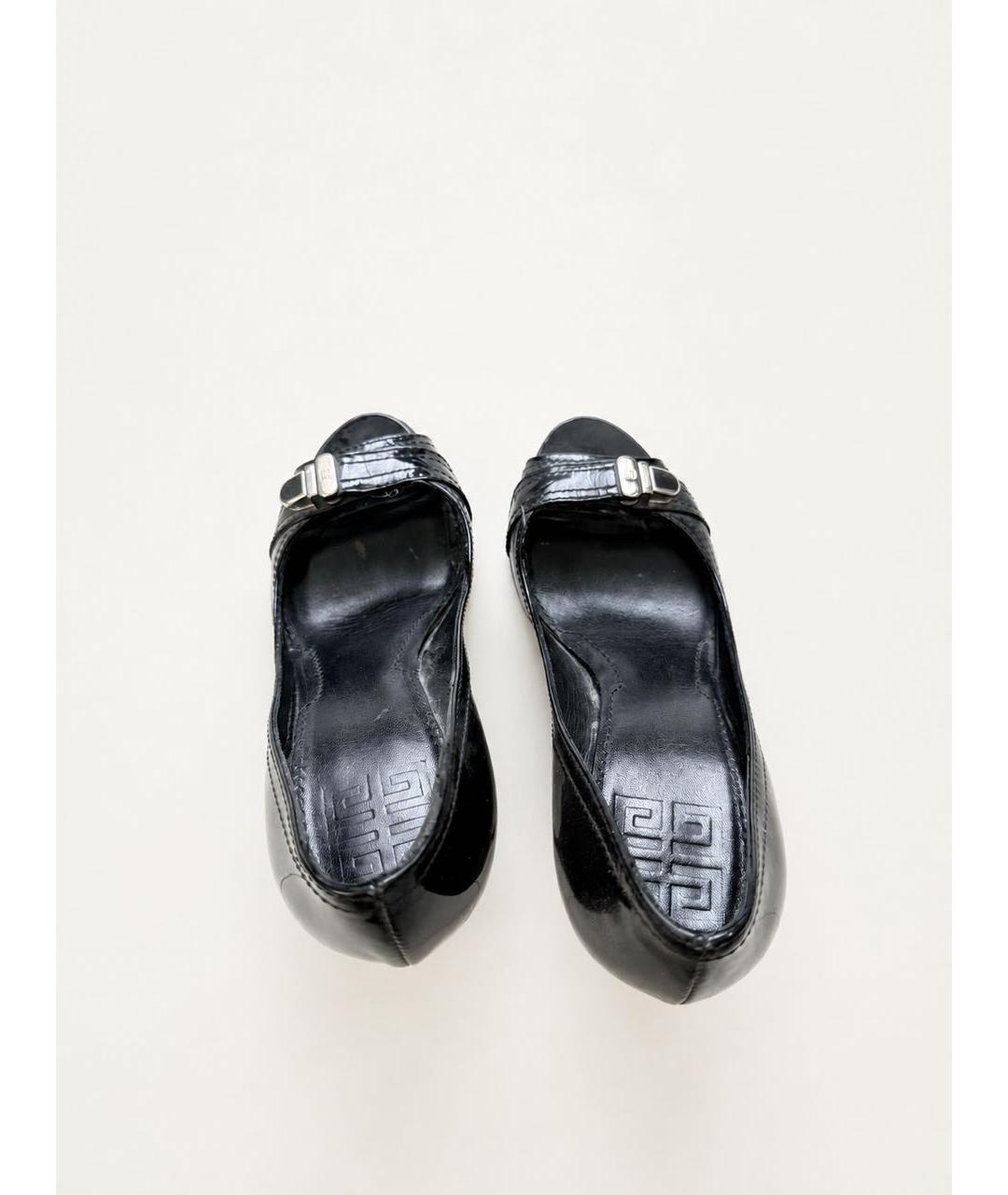 GIVENCHY Черные босоножки из лакированной кожи, фото 3