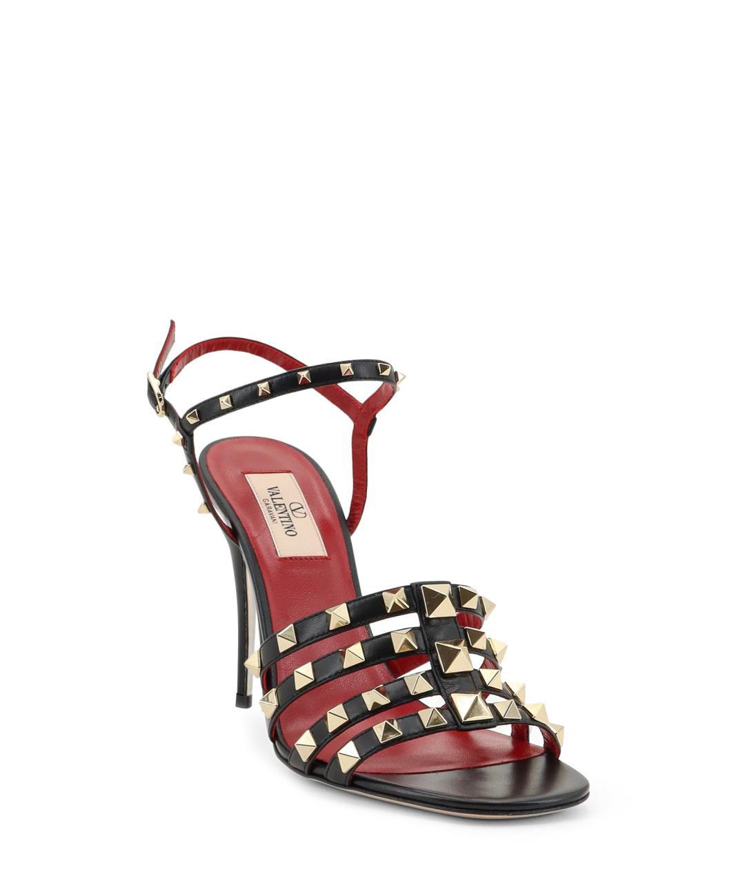 VALENTINO Черные кожаные босоножки, фото 2