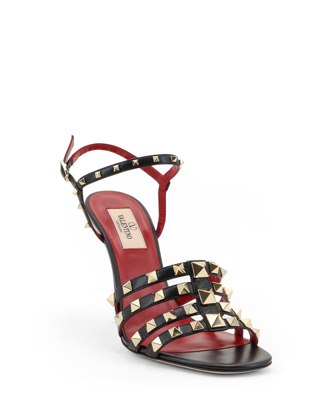VALENTINO Черные кожаные босоножки, фото 3