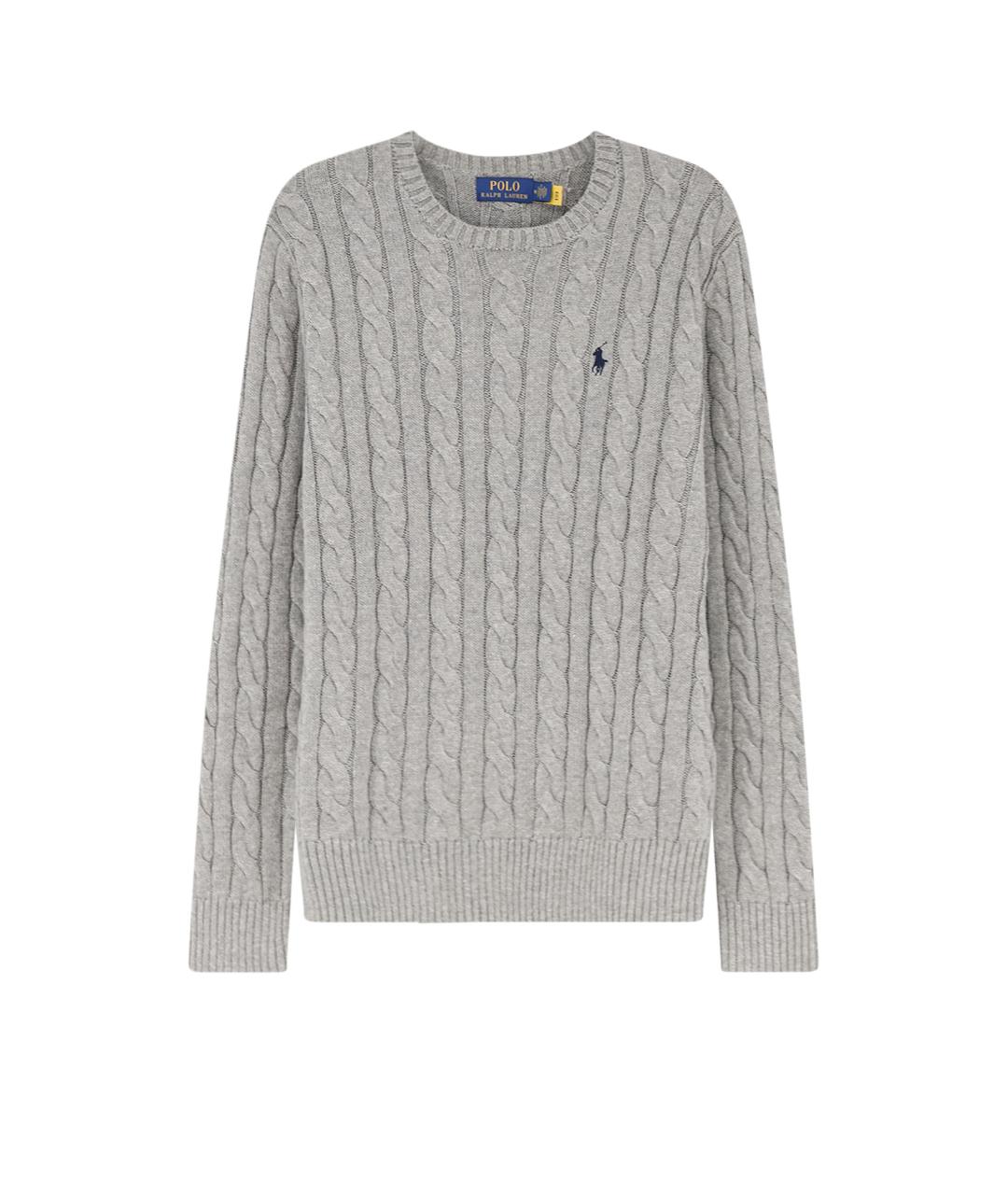 POLO RALPH LAUREN Серый хлопковый джемпер / свитер, фото 1