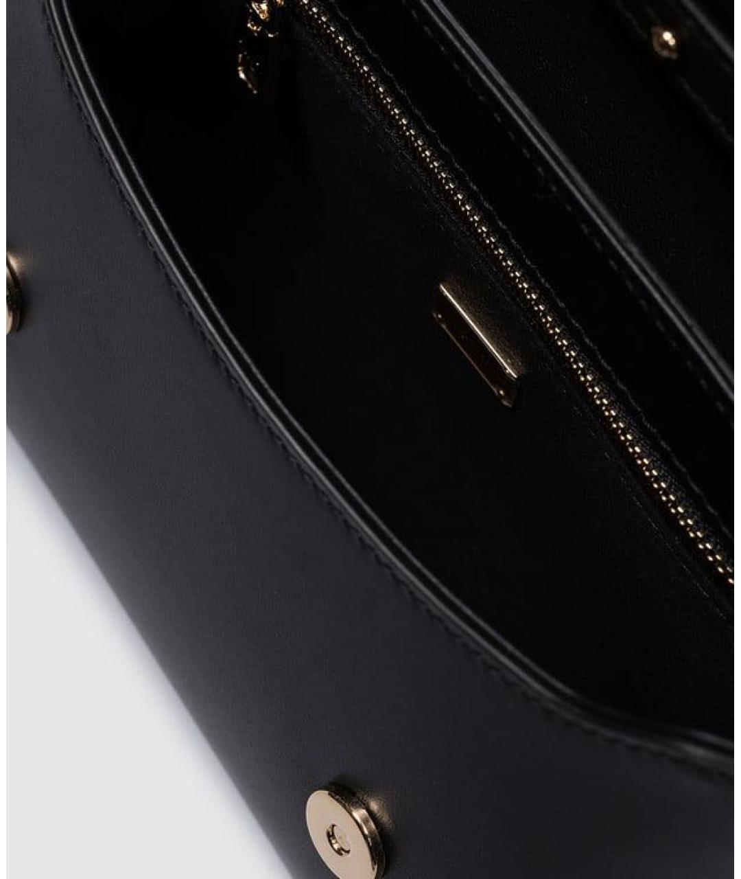 DOLCE&GABBANA Черная кожаная сумка с короткими ручками, фото 4