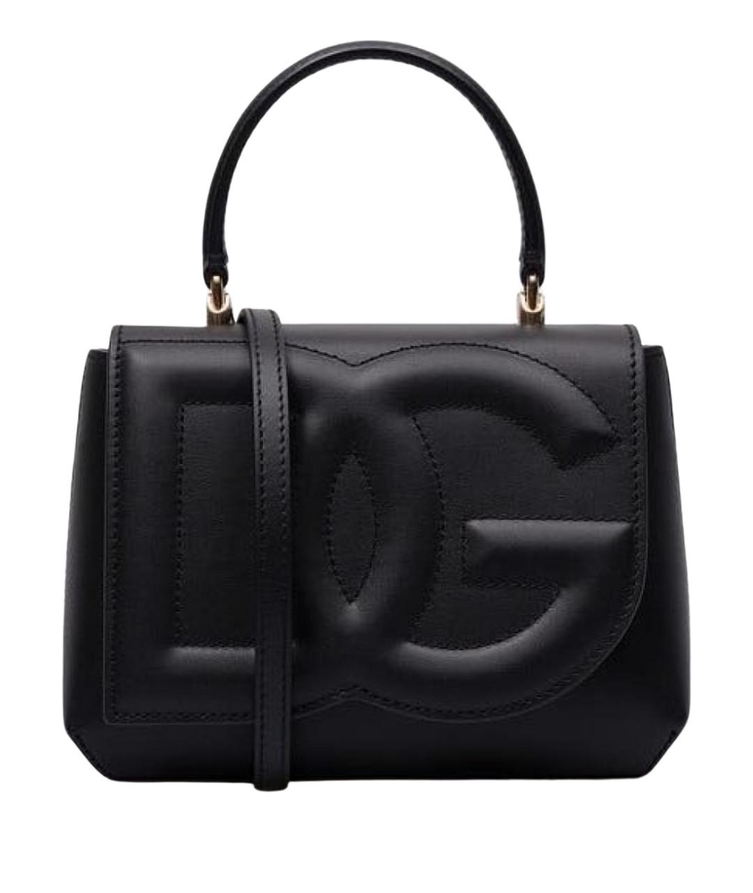 DOLCE&GABBANA Черная кожаная сумка с короткими ручками, фото 1