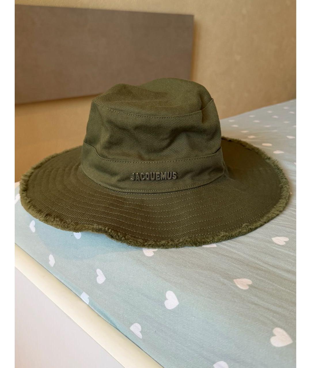 JACQUEMUS Хаки хлопковая панама, фото 2