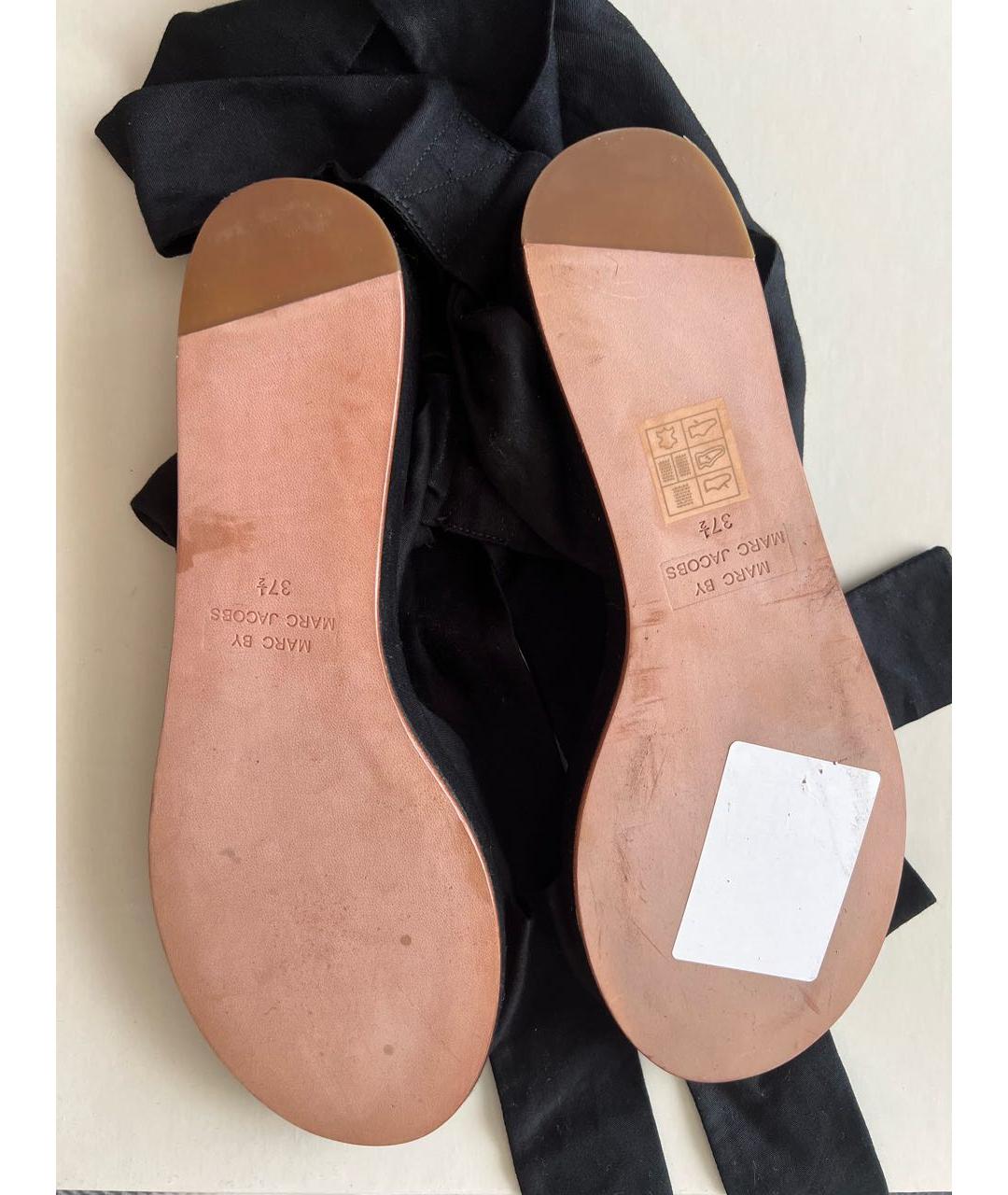 MARC BY MARC JACOBS Черные текстильные босоножки, фото 3