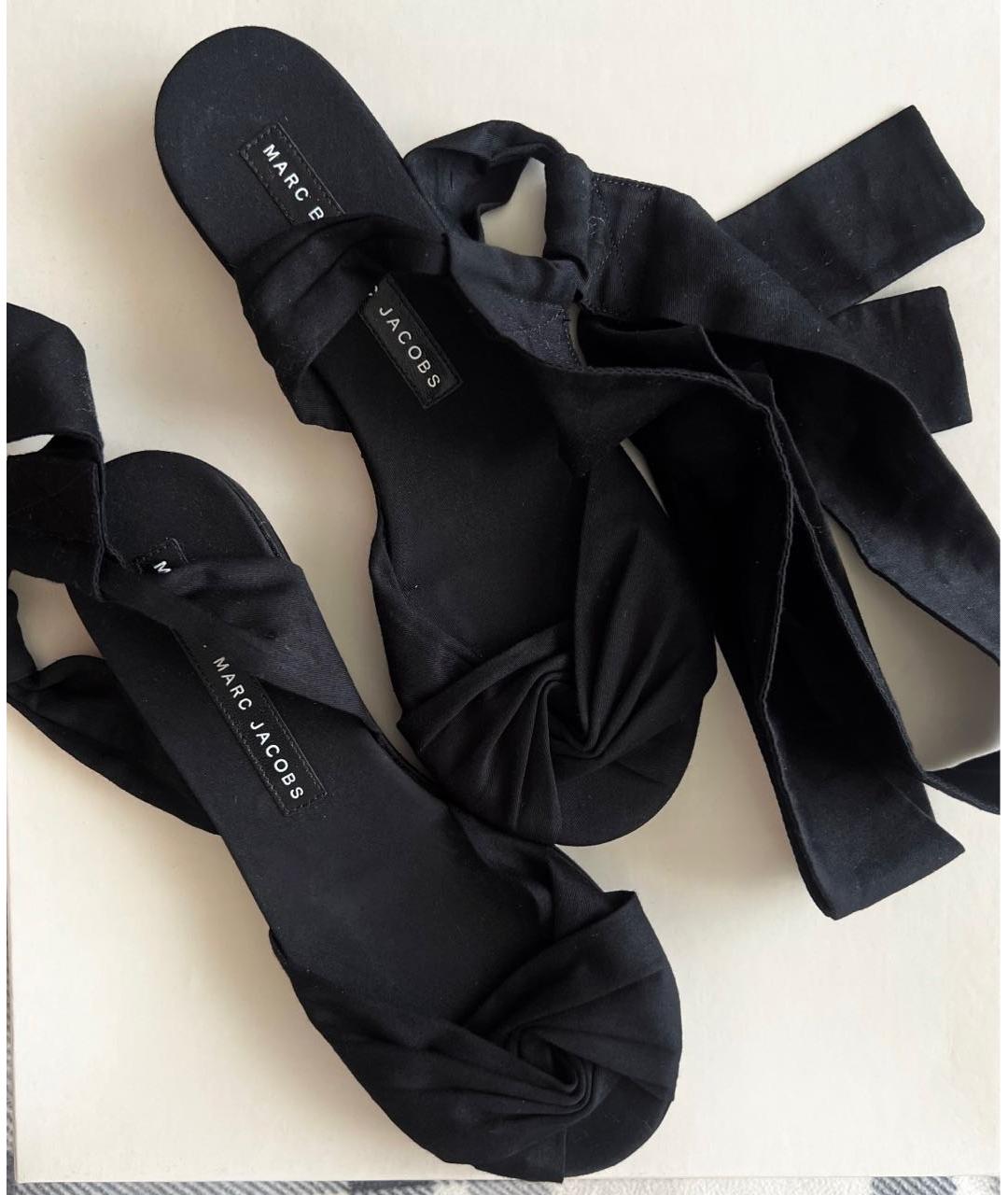 MARC BY MARC JACOBS Черные текстильные босоножки, фото 2
