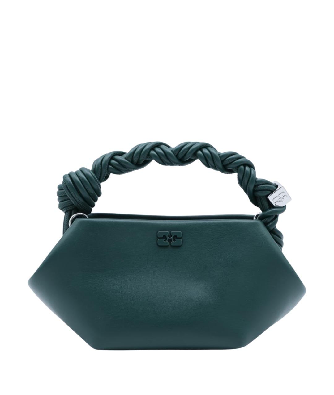 GANNI Зеленая кожаная сумка тоут, фото 1