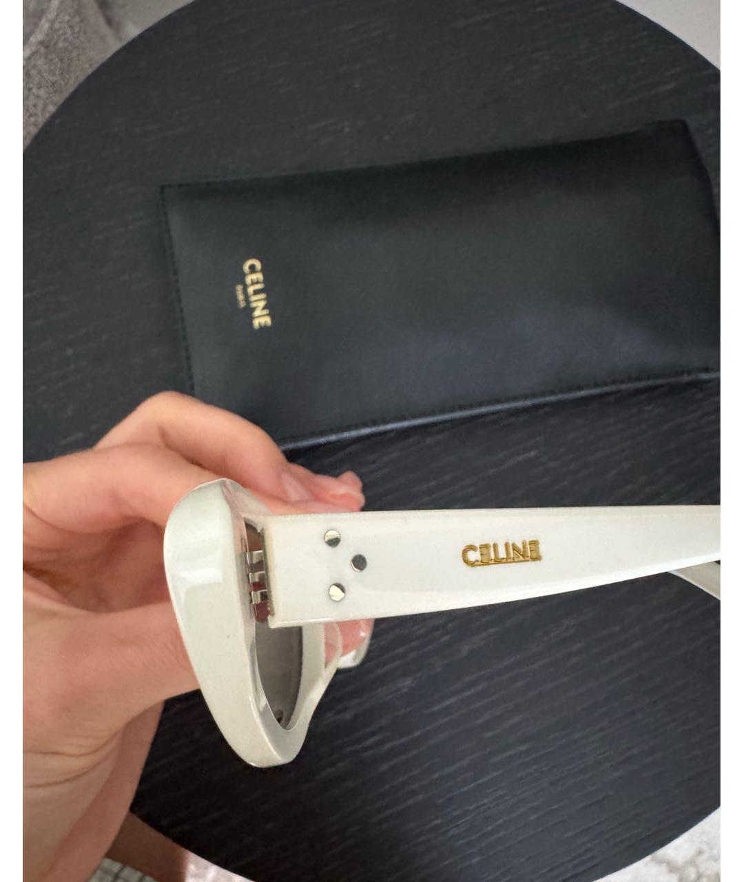 CELINE Белые пластиковые солнцезащитные очки, фото 2