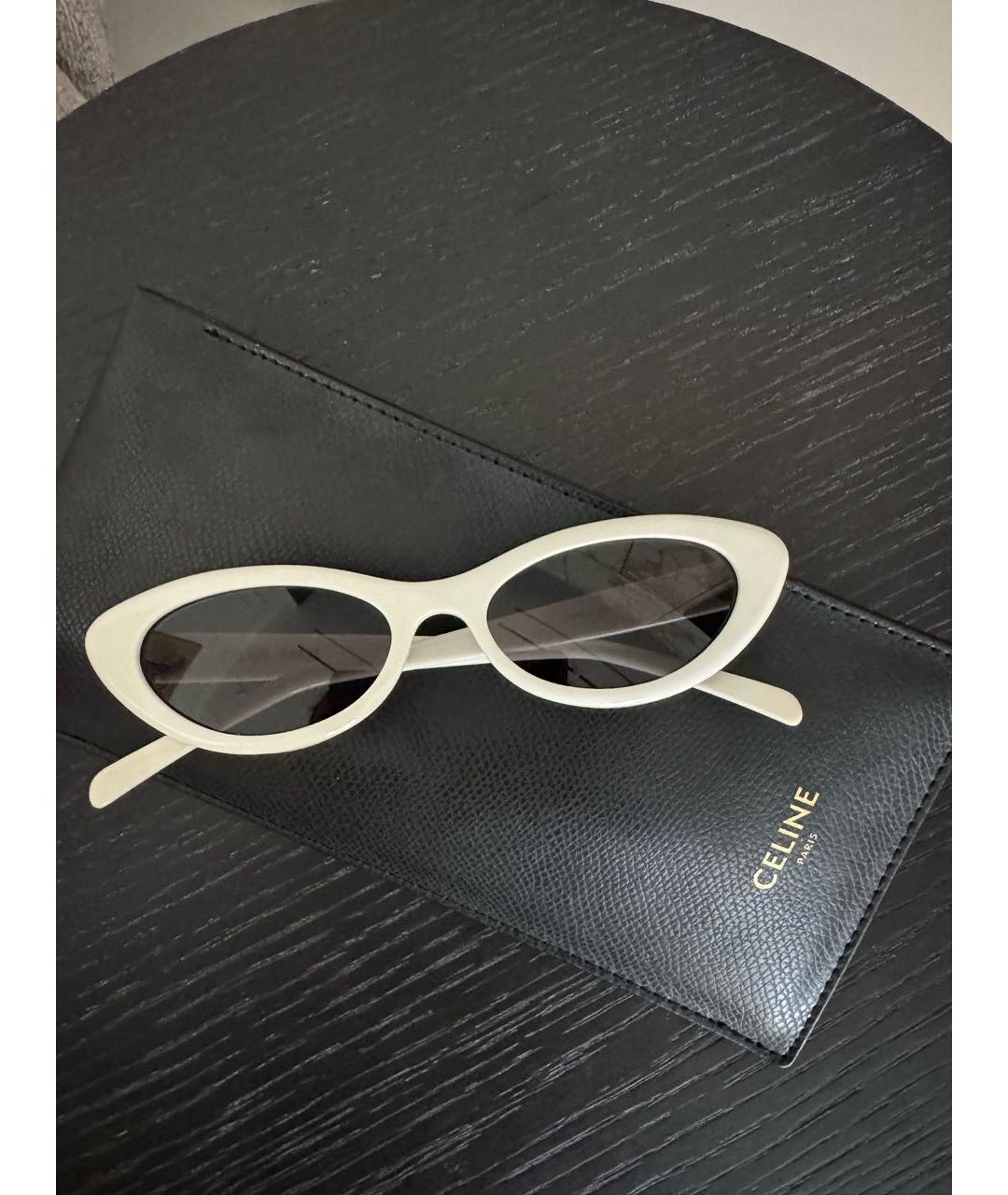 CELINE Белые пластиковые солнцезащитные очки, фото 5