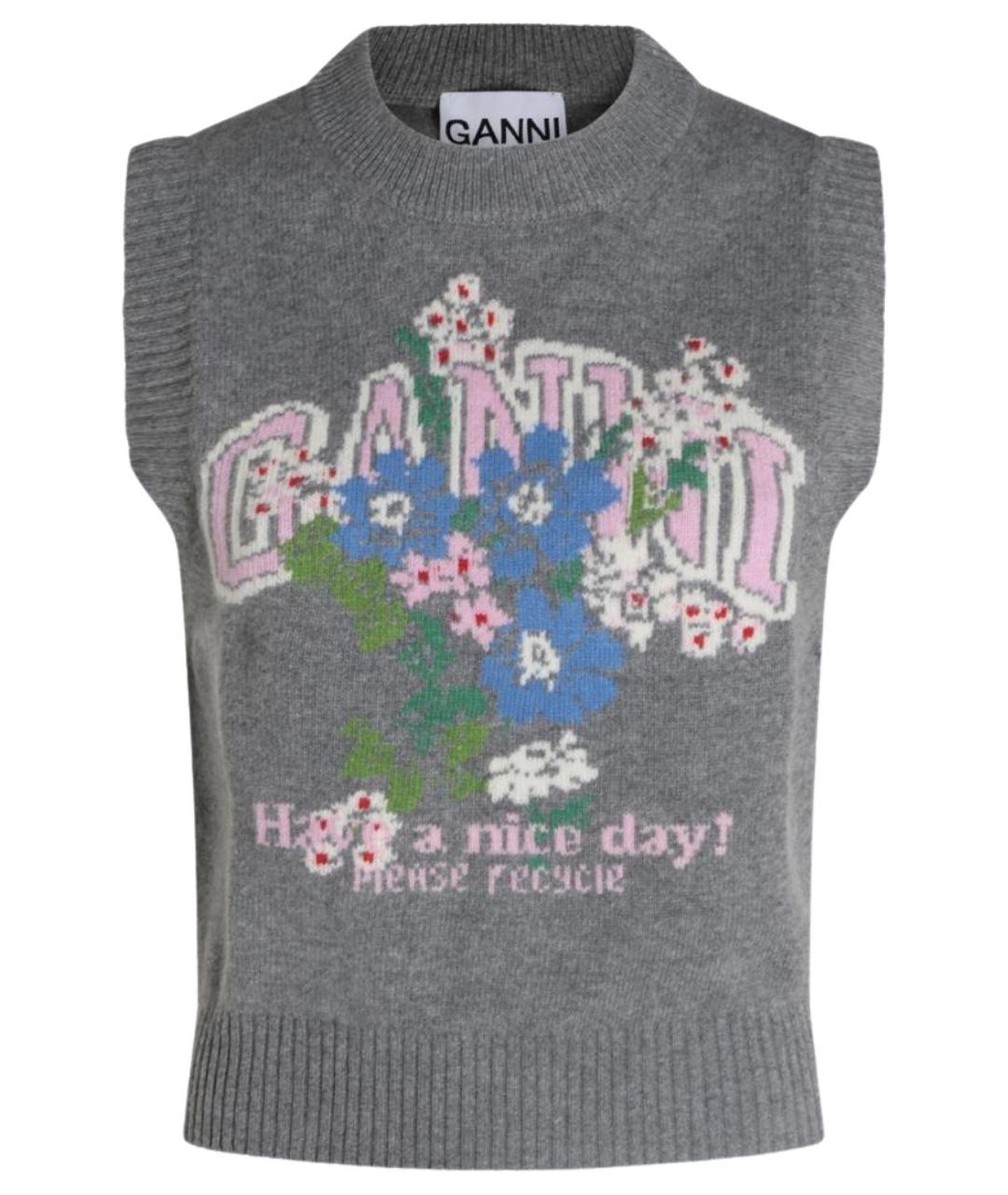GANNI Серая шерстяная жилетка, фото 1