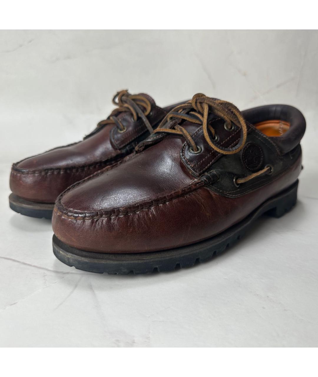 TIMBERLAND Коричневые кожаные низкие ботинки, фото 4