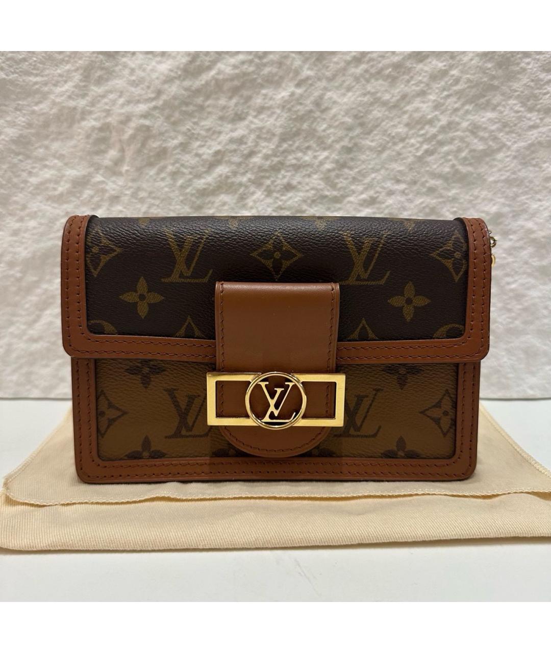 LOUIS VUITTON Коричневая кожаная сумка через плечо, фото 2