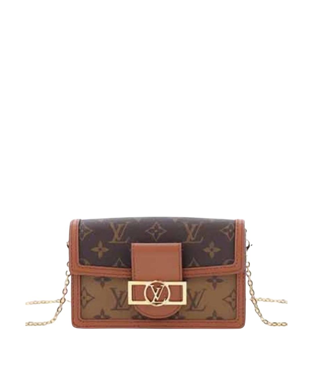 LOUIS VUITTON Коричневая кожаная сумка через плечо, фото 1