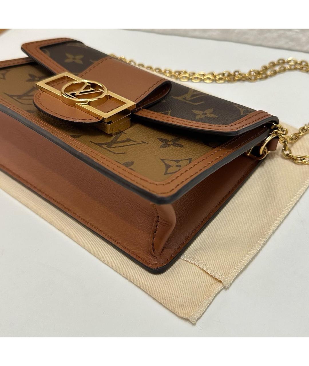 LOUIS VUITTON Коричневая кожаная сумка через плечо, фото 4