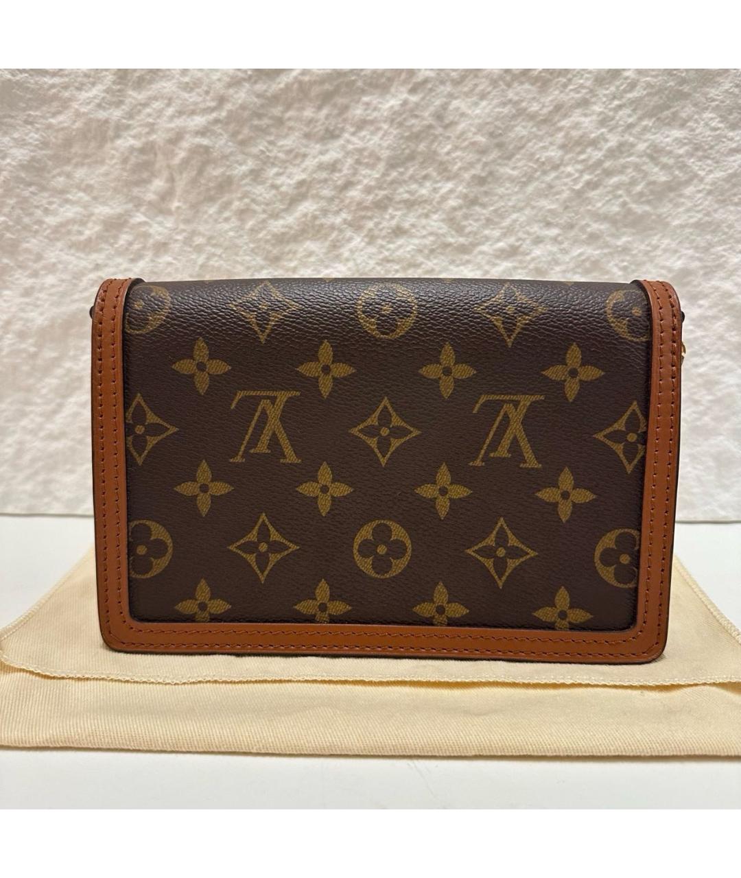 LOUIS VUITTON Коричневая кожаная сумка через плечо, фото 3
