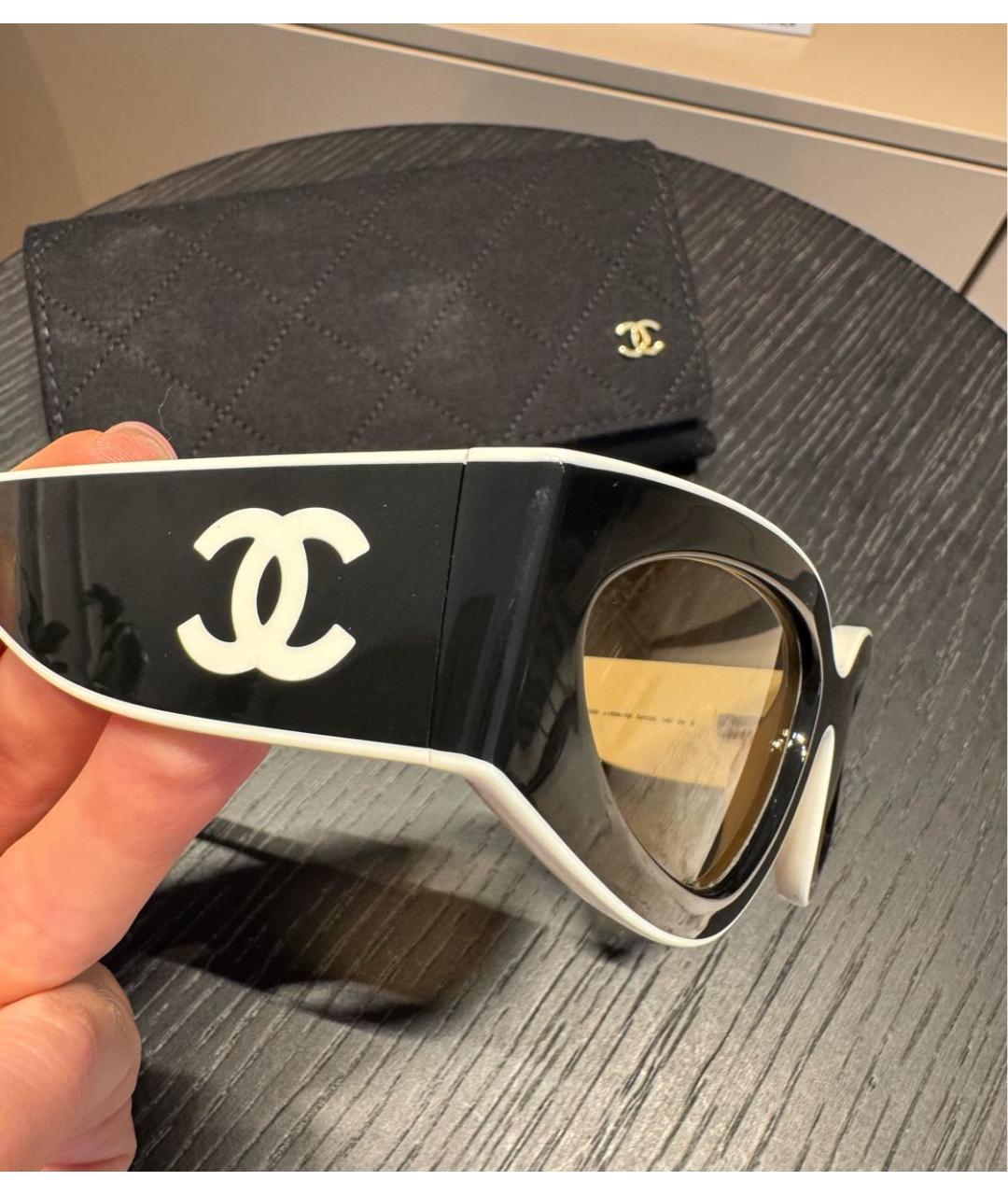 CHANEL Белые пластиковые солнцезащитные очки, фото 2