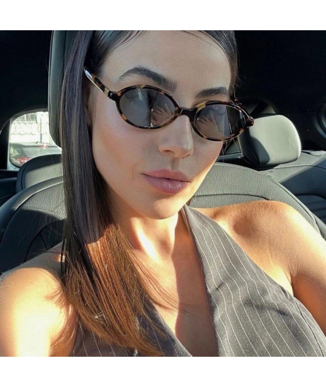 MIU MIU Коричневые пластиковые солнцезащитные очки, фото 8