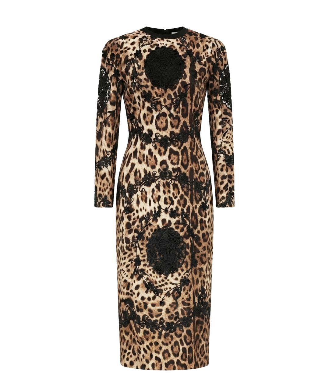 DOLCE&GABBANA Коричневое креповое платье, фото 1
