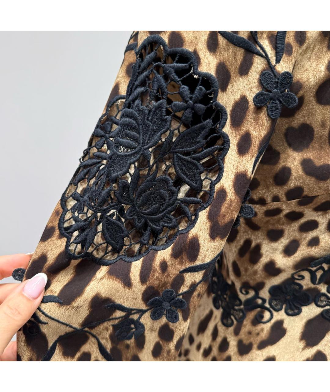 DOLCE&GABBANA Коричневое креповое платье, фото 4
