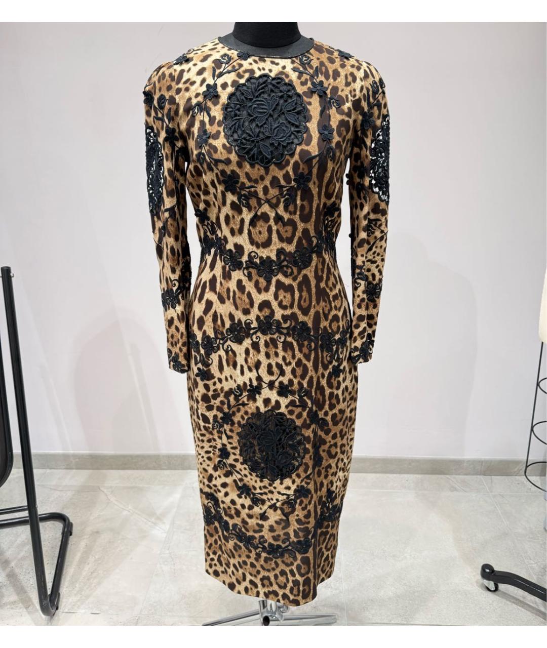 DOLCE&GABBANA Коричневое креповое платье, фото 7