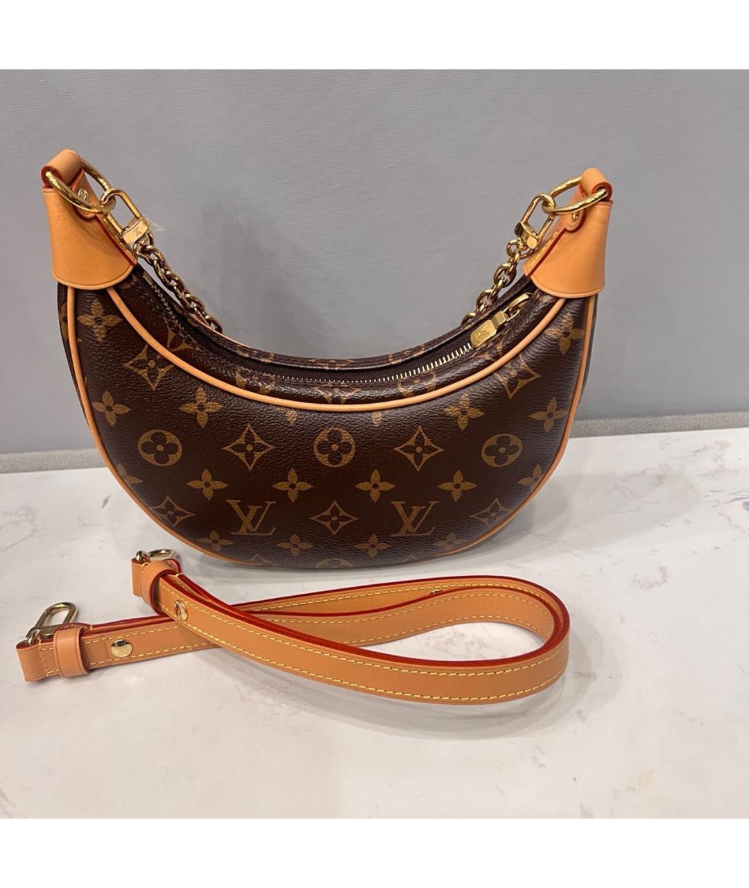LOUIS VUITTON Коричневая сумка через плечо из искусственной кожи, фото 3