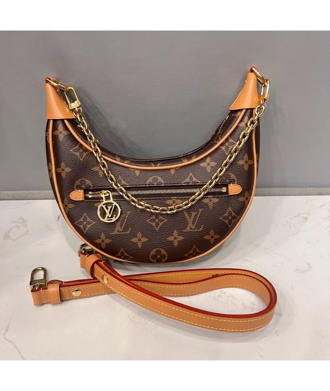 LOUIS VUITTON Коричневая сумка через плечо из искусственной кожи, фото 2