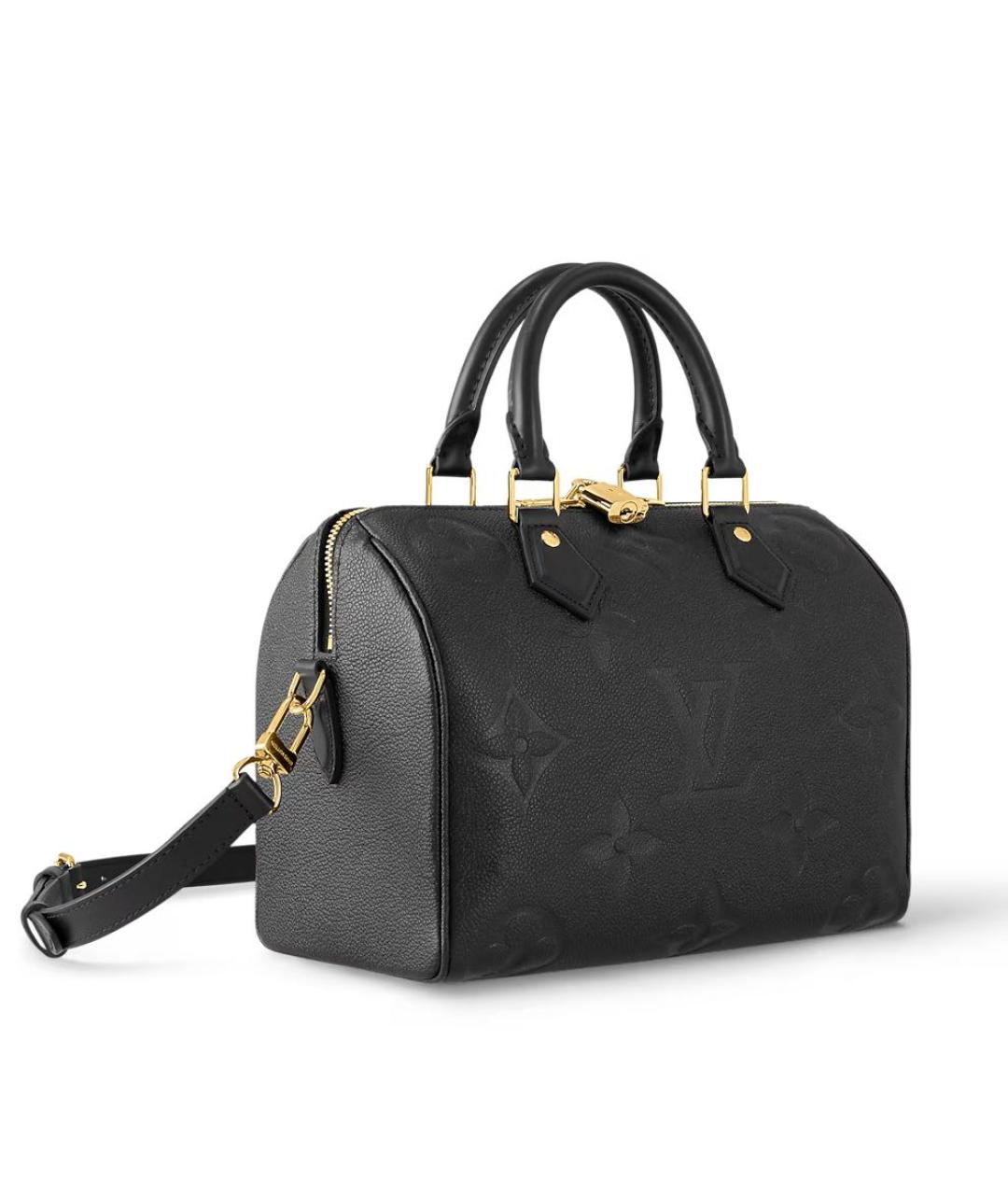 LOUIS VUITTON Черная кожаная сумка с короткими ручками, фото 2