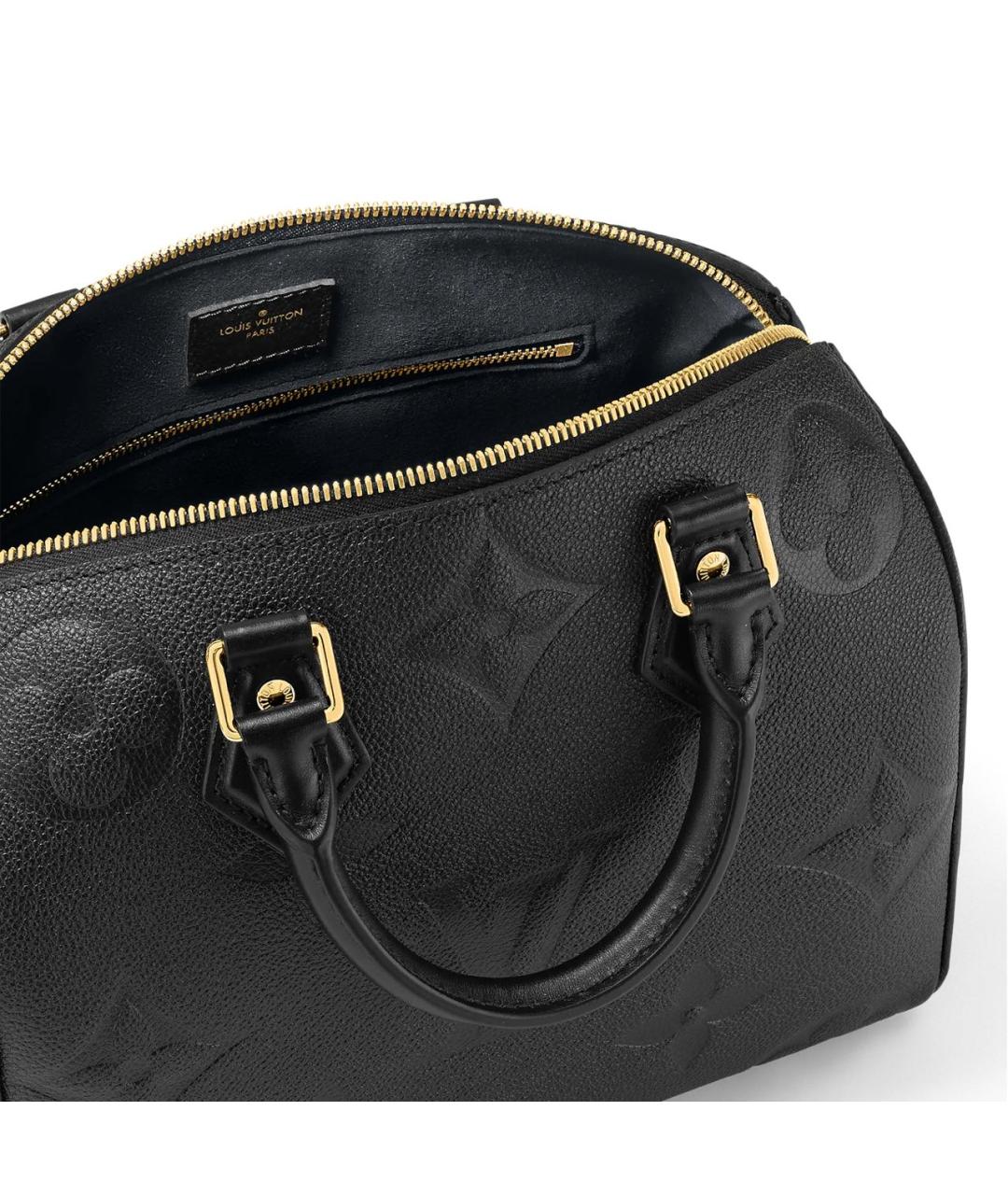 LOUIS VUITTON Черная кожаная сумка с короткими ручками, фото 4