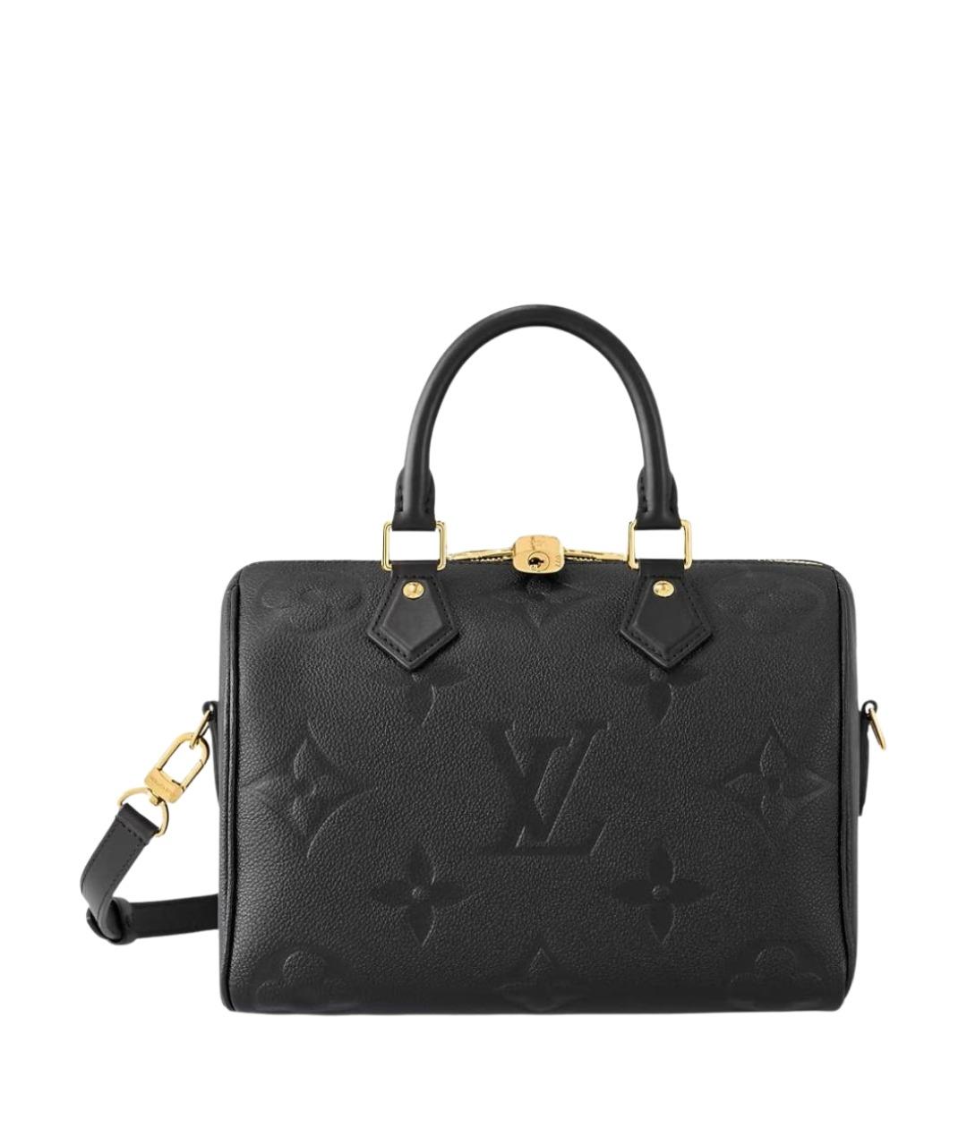 LOUIS VUITTON Черная кожаная сумка с короткими ручками, фото 1