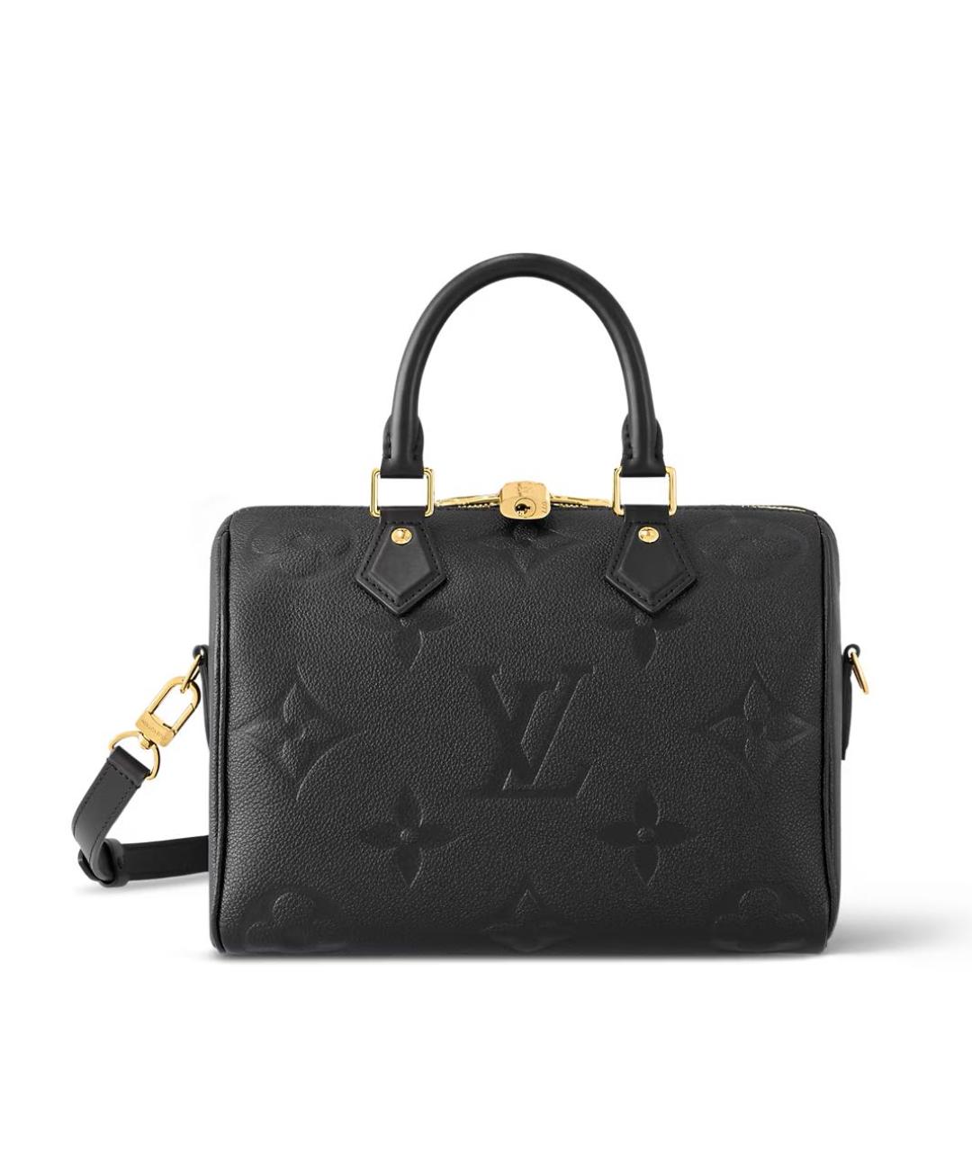 LOUIS VUITTON Черная кожаная сумка с короткими ручками, фото 6