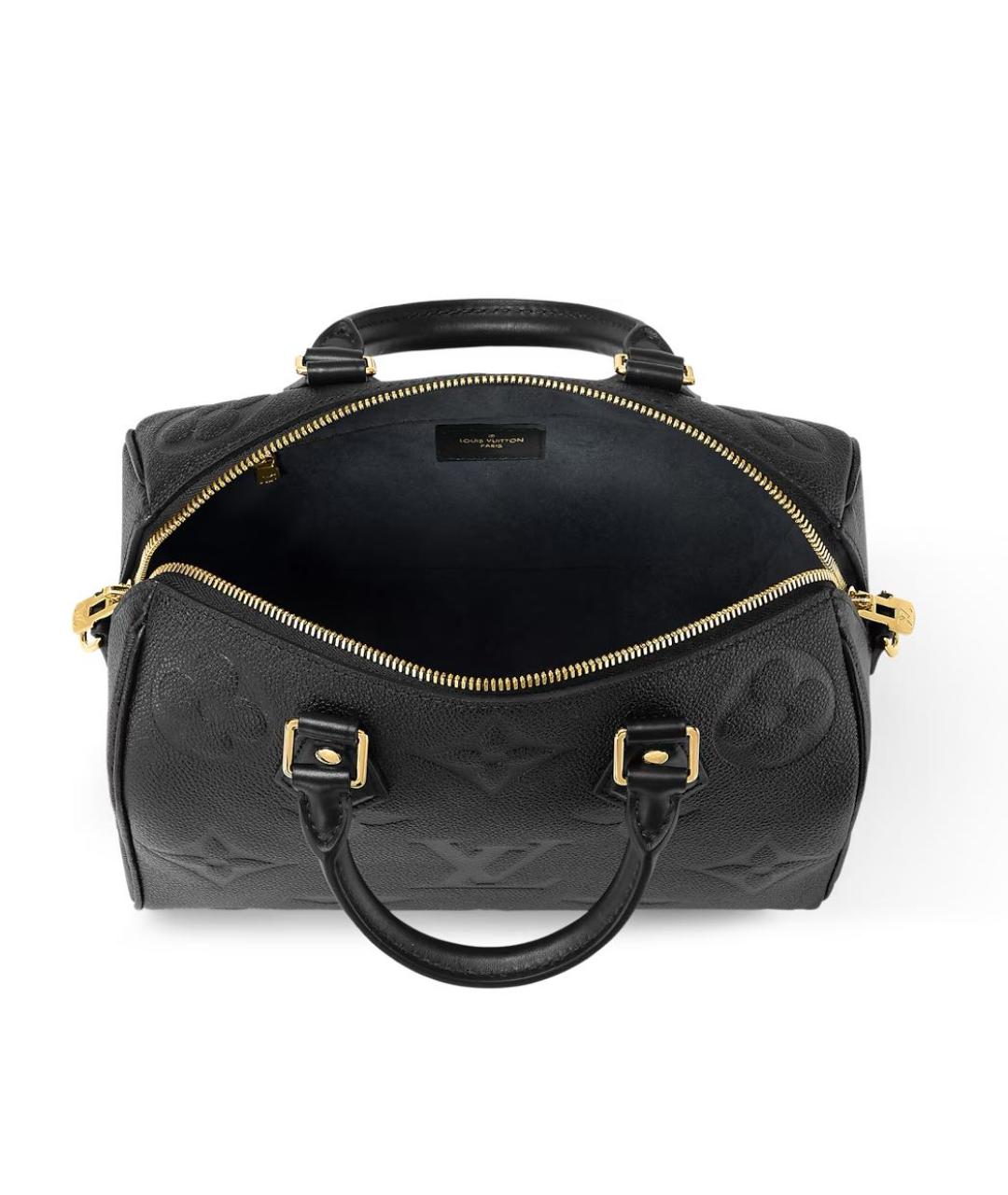 LOUIS VUITTON Черная кожаная сумка с короткими ручками, фото 3
