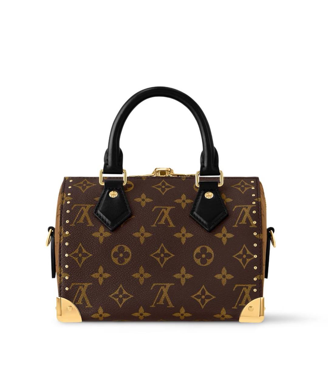 LOUIS VUITTON Коричневая кожаная сумка с короткими ручками, фото 4