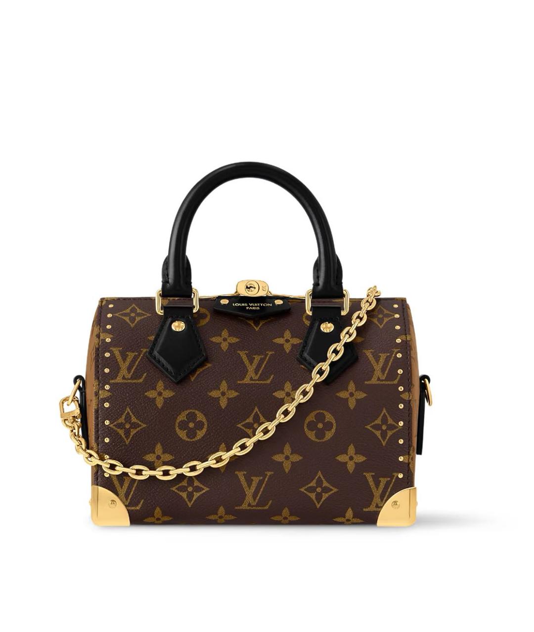 LOUIS VUITTON Коричневая кожаная сумка с короткими ручками, фото 6