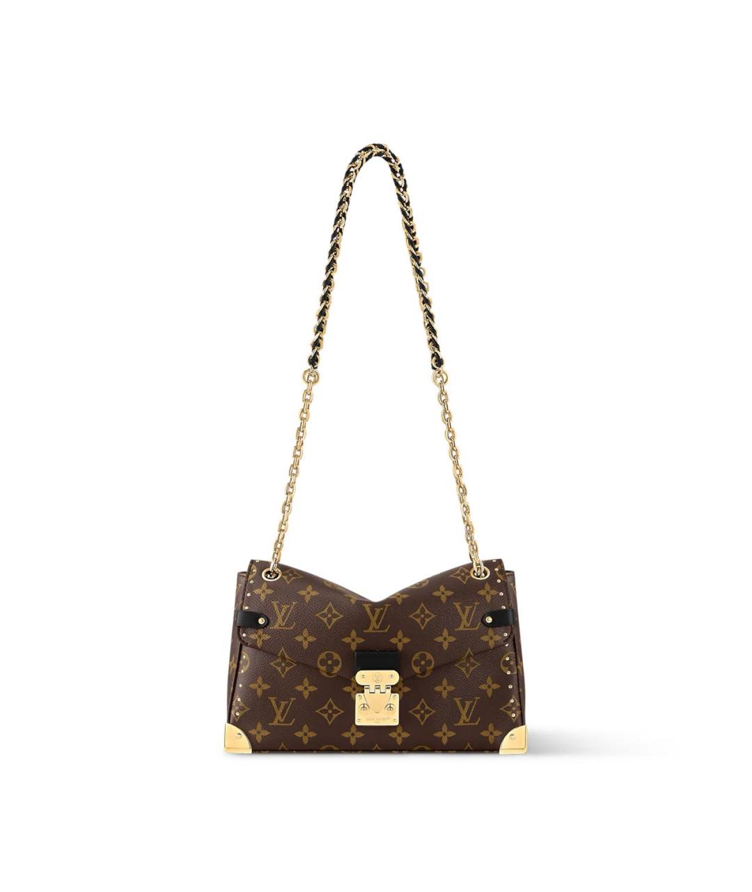 LOUIS VUITTON Коричневая кожаная сумка через плечо, фото 5