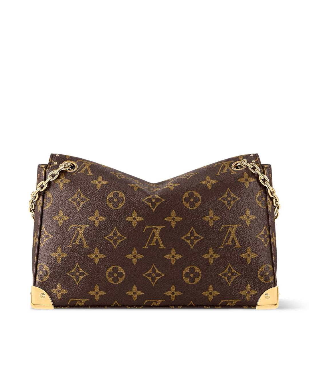 LOUIS VUITTON Коричневая кожаная сумка через плечо, фото 4