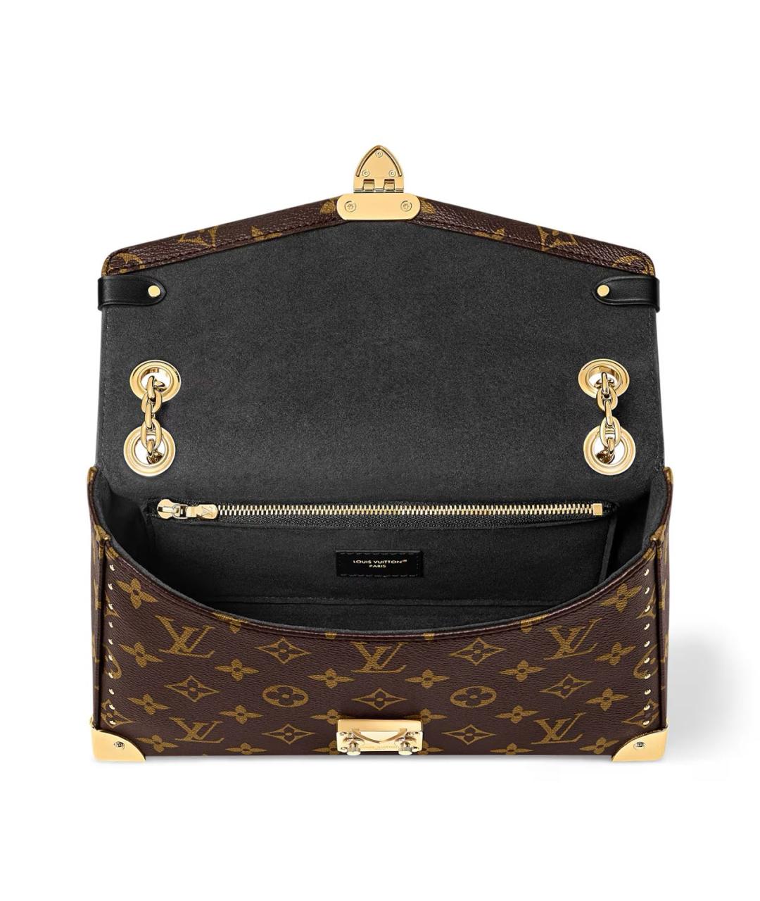 LOUIS VUITTON Коричневая кожаная сумка через плечо, фото 3