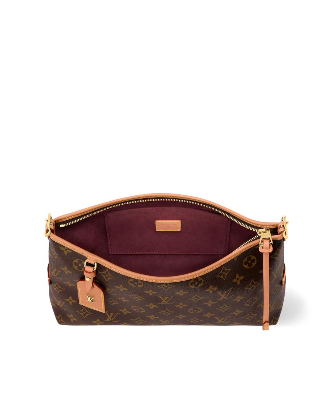 LOUIS VUITTON Коричневая кожаная сумка с короткими ручками, фото 3