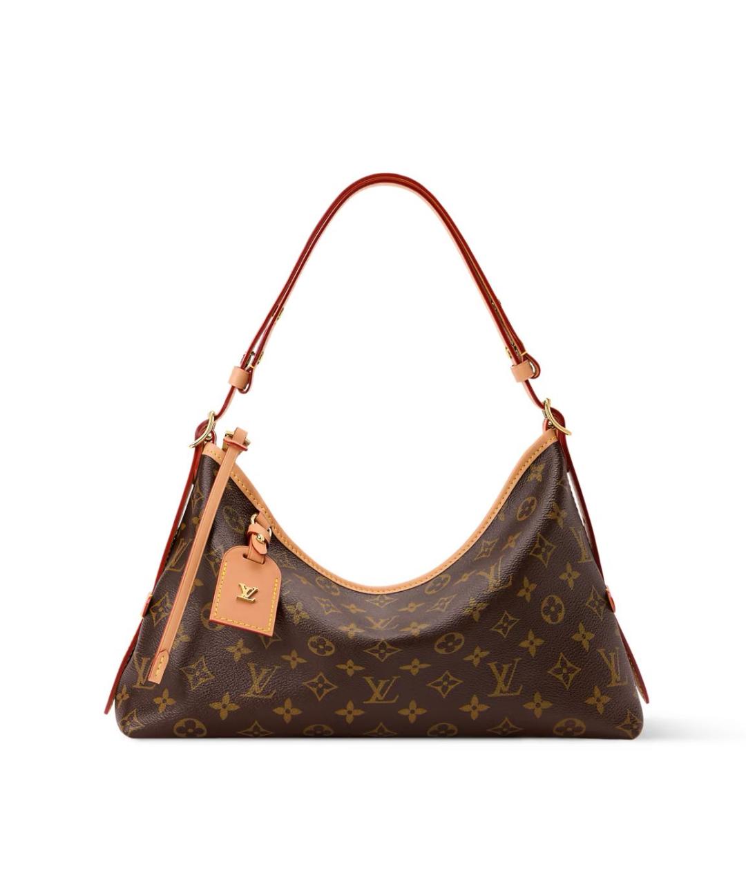 LOUIS VUITTON Коричневая кожаная сумка с короткими ручками, фото 6
